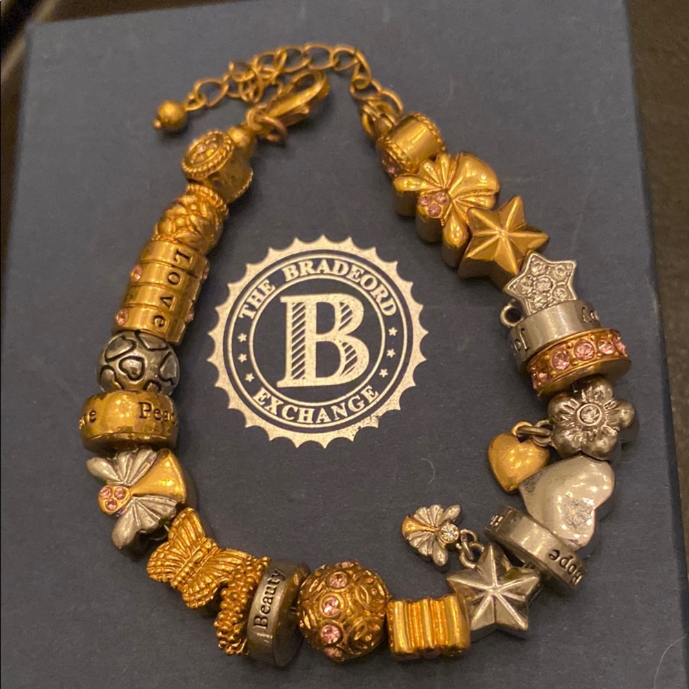 The Bradford Exchange Gold and Silver Ornate Charm Bracelet